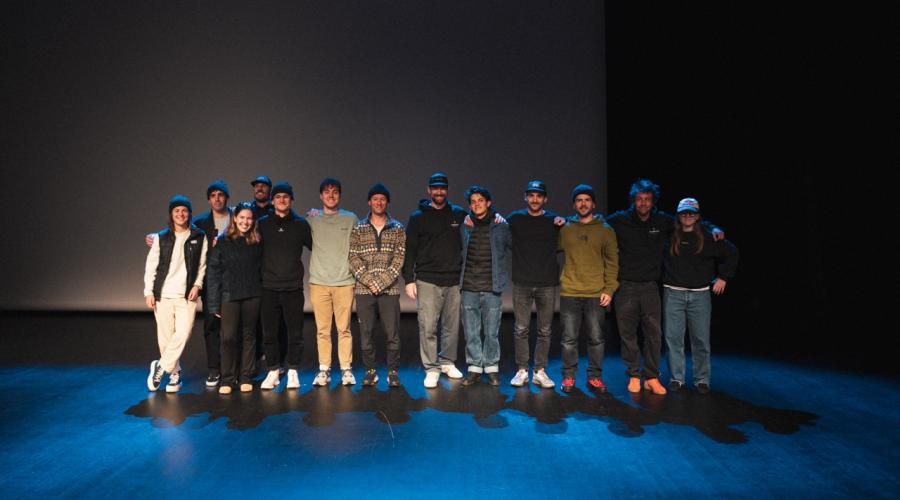 all the athletes on stage