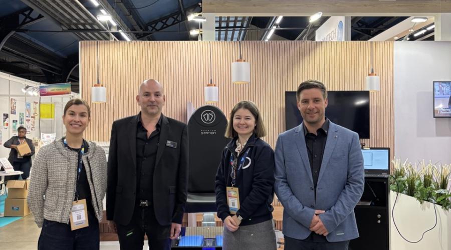 on the photo : Sarah Faucon (Doctolib), Marina Lemer Jaouen (Doctolib), Benjamin Martin (Podiatech), Raphaël Olivier (Podiatech)